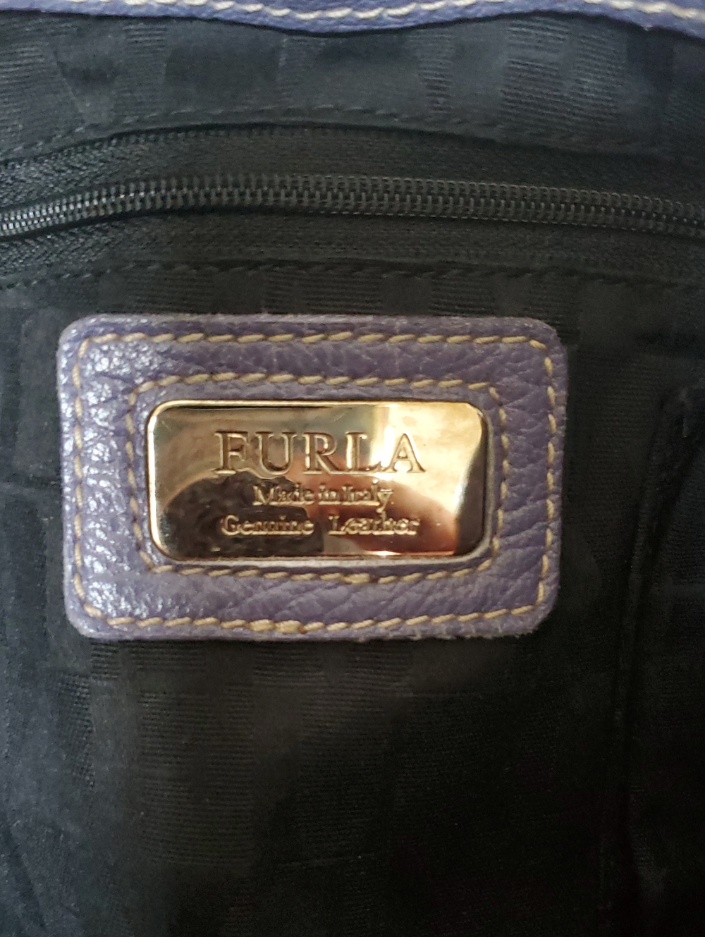 Furla Pebbled Leather Shoulder Bag In Periwinkle/Lavender Purple - Picture 10 of 11